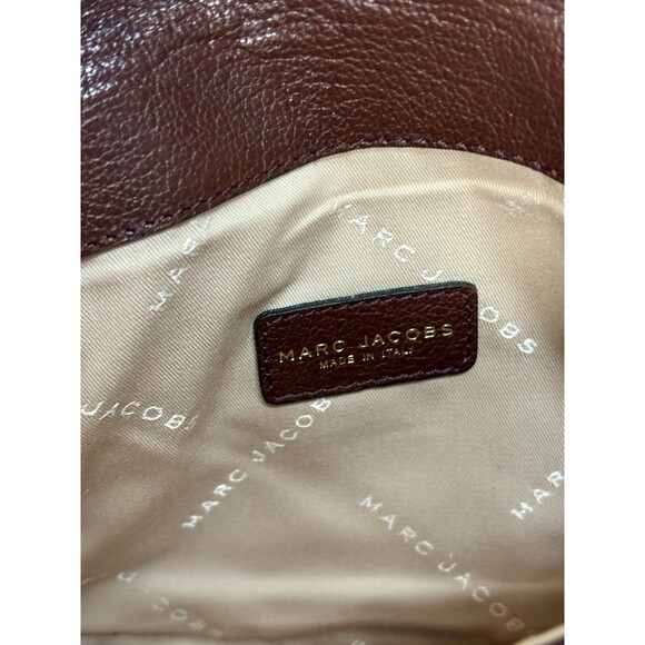 Marc Jacobs Quilted Leather Envelope Clutch Handbag Purse Bag Brown EUC‎ Gold - Picture 7 of 10